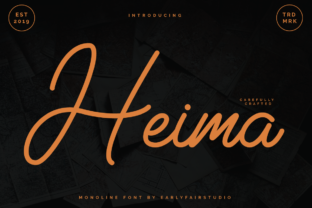 Discover the Charm of Heima: A Handwritten Font with a Unique Touch